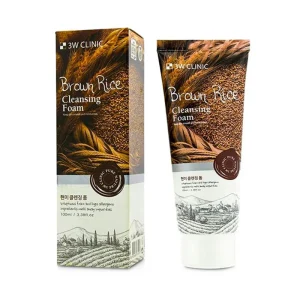 3w clinic brown rice foam cleansing 100ml.webp