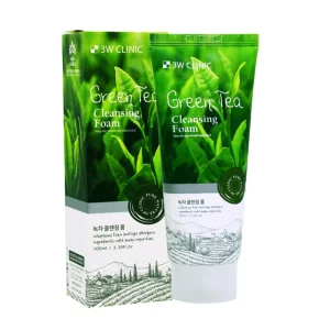 3w clinic green tea foam cleansing 100ml.webp