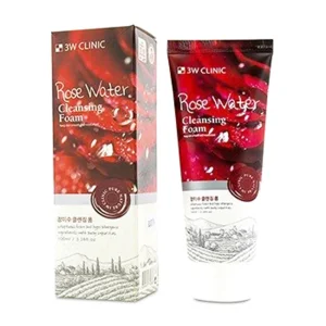 3w clinic rose cleansing foam 100ml.webp